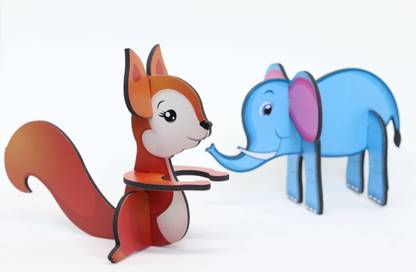 Minikin Elephant and Squirrel 3D DIY Puzzle+Story