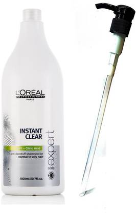 L'Oréal Paris Set Of 2 (Instant Clear Anti-Dandruff Shampoo, Dispensing Pump) 1500Ml