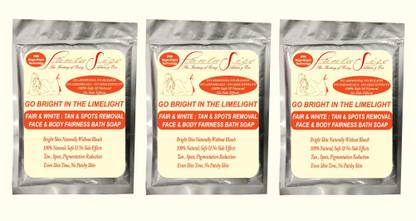 FANTASIZE Instant Tan Removal & Dark Skin Reduction Skin Lightening Face Fairness & Body Soap Kit Pack of 3