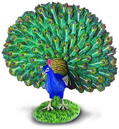 COLLECTA Farm Life Peacock Toy Figure - Authentic Hand Painted Model