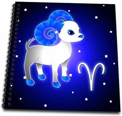 3dRose db_28557_1 Cute Astrology Aries Zodiac Sign Ram-Drawing Book, 8 by 8-Inch