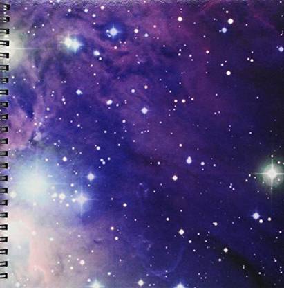 3dRose LLC Drawing Book, 8 by 8-Inch, "Cool Outer Space Stars and Planets Dark Blue Design-Science Fiction Sci-Fi Geek Astronomy Nerd"