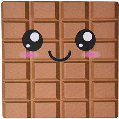 3dRose LLC 8 x 8 x 0.25 Inches Kawaii Happy Milk Chocolate Bar Cute Smiley Foods Cartoon Anime Character Pattern Mouse Pad (mp_57500_1)