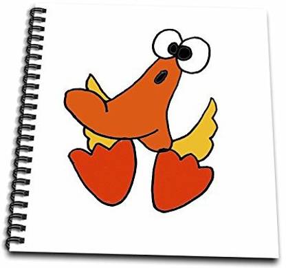 3dRose db_201816_2 Funny Big Headed Duck Cartoon Memory Book, 12" x 12"