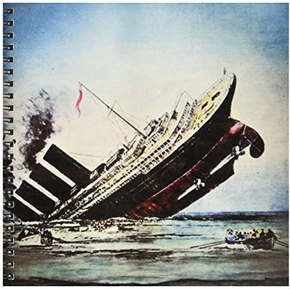 3dRose db_77413_1 Titanic Sinking Magic Lantern Slide Drawing Book, 8 by 8-Inch