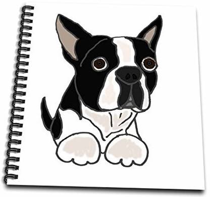 3dRose Cute Boston Terrier Puppy Dog Original - Drawing Book, 8 by 8-Inch (db_216347_1)