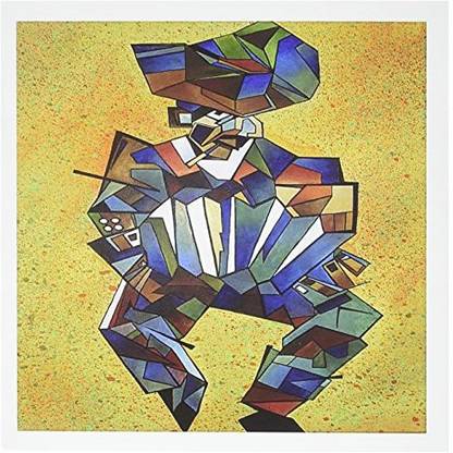 3dRose The Accordian Player Accordion Blue Concertina Cubism Latin America Melodeon Squeezebox Greeting Cards, 6 x 6 Inches, Set of 6
