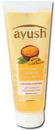 Lever Ayush Therapy Anti Pimple Turmeric  80g Pack of 4 Face Wash
