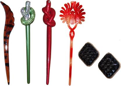 mittu Combo of Multi Color Juda Sticks Hair Accessory Set