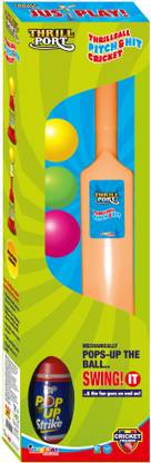 Thrill Port Thrillball Pitch & Hit Cricket Set (Assorted. Colors) Cricket Kit