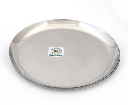 COCONUT Stainless Steel Saffron Round Plate Diameter - 25 CM Half Plate