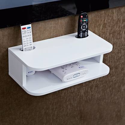 Decor Home Set top box stand and remote holder Wooden Wall Shelf