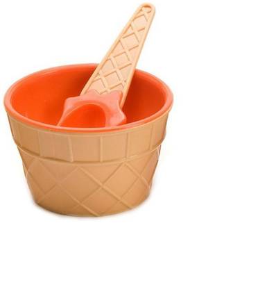 Shrih Plastic Dessert Bowl Ice Cream Waffle Cone Bowls Spoons Cups Set