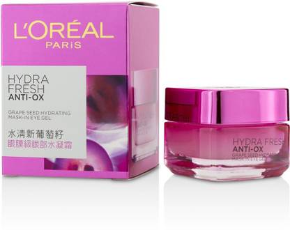 L'Oréal Paris Hydra Fresh Anti-Ox Grape seed Hydrating Mask-In Eye Gel, 15 ml
