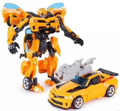 Assemble BumbleBee Transformer Converting Into Defensive Car With Gun For Kids