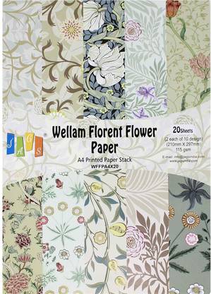 Tootpado A4 Craft Papers Wellam Florent Flower- (CPPS51) - 10 Pattern Designs 20 Sheets