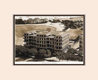 Old Vintage Bombay (Mumbai) Mounted Photo Frame of Watson Hotel Fine Art Print