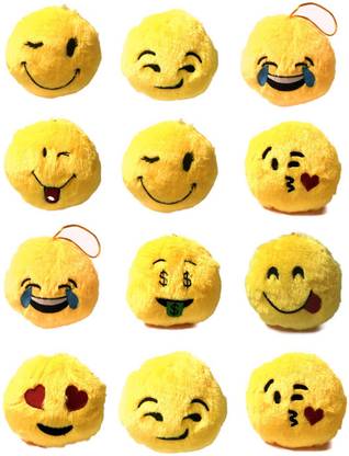 Symbolic Creations Emoji Smiley for Car Hanging (Yellow Color) - Extra Soft Super Quality Non Toxic Smiley Balls  - 40 cm