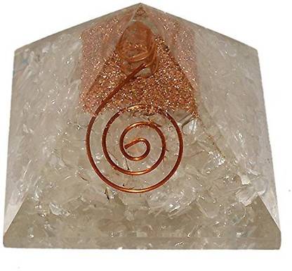 REIKI CRYSTAL PRODUCTS Clear Quartz Orgone / Orgonite Pyramid 40-45 mm for Reiki Healing and Meditation, Protection, Amplification Pyramid Crystal Yantra