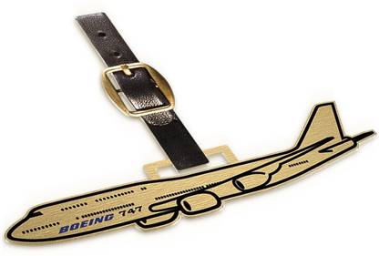 METAL AND MORE Boeing 747 Airplane Brass Key Chain