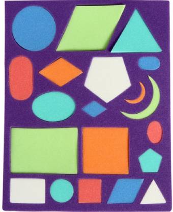 SAMPADA (Pack of 5)Geometrical Shapes Self Adhesive Sticker for Art & Craft Purpose, Material- EVA