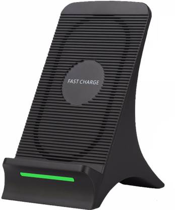 Techzere Fast Wireless Charger, QI Wireless Charging Stand Pad With Cooling Fan for iPhoneX, 8 8Plus,Quick Charger Station Built-in 2Coils for Samsung Note 8 S8 S8 Plus S9 S9 Plus S7 S6 Edge and QI-Enabled Devices. Charging Pad