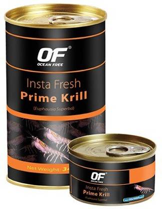 Ocean Free Insta Fresh Prime Krill 100g | High Pressure Heat Steam Sterilization | 0.9 kg Wet New Born, Young, Adult Fish Food