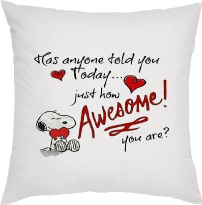 ME&YOU Polyester Fibre Quotes Cushion Pack of 1
