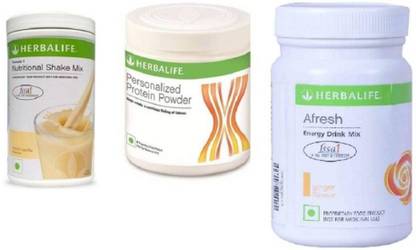 HERBALIFE (Vanilla)+Personalized Protein Powder(PPP)+Afresh(Ginger) 750gm Protein Blends