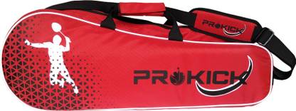Prokick Badminton Kitbag with Double Zipper Compartments - Red/Black
