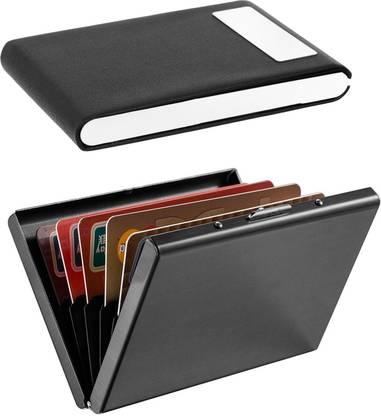 OKASTA | High Quality | Combo of two | Waterproof Full Black Matt ATM and Full Black Finish Business Purpose 1110 For ID Card / Credit-Debit Card / Money /Visiting 10 Card Holder