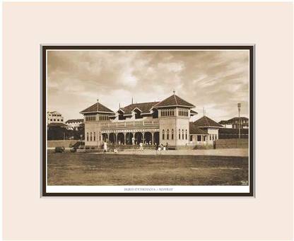 Old Vintage Bombay (Mumbai) Mounted Photo Frame of View of Parsi Gymkhana Fine Art Print