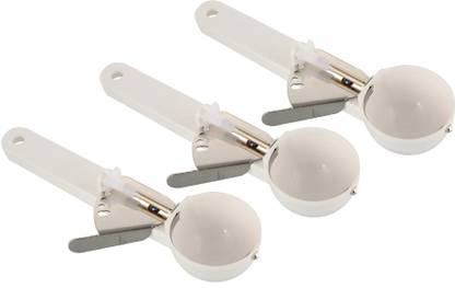 कुबेर इंडस्ट्रीज़ Unbreakable Plastic Spring/Trigger Ice Cream Scoop Set of 3 Pcs (CODE-ICSC12) प्लास्टिक आइस-क्रीम स्पून सेट
