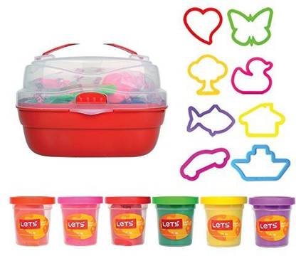 Generic Let's Natural Play Dough Bucket - Cutter Moulds and Dough