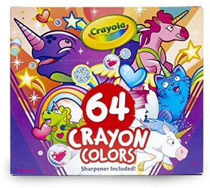 CRAYOLA Uni-Creatures Giant Unicorn Coloring Pages With Custom 64Ct Crayon Set, Gift For Ages 3, 4, 5, 6, 7
