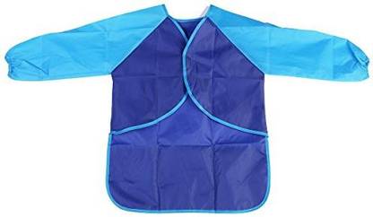 Fenical Waterproof Artist Apron Smock Painting Apron With Long-Sleeve For Children Kids (Blue)