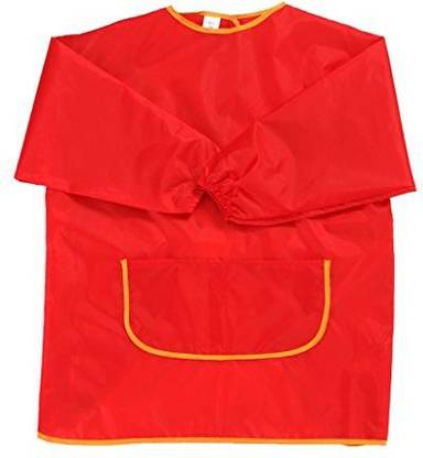 MagiDeal Kids Waterproof Art Craft Apron Smock For Diy Painting Drawing Baking Eating Aprons W/ Pockets For Paint Brush Tool Red