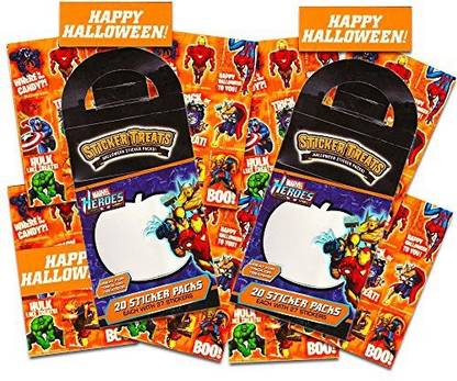 Generic Disney Marvel Halloween Party Favors Stickers for Kids Toddlers -- Set of 40 Party Favor Sticker Packs Featuring Spiderman and M