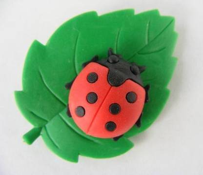 PencilThings Red Ladybug On Leaf Japanese Erasers. 2 Pack