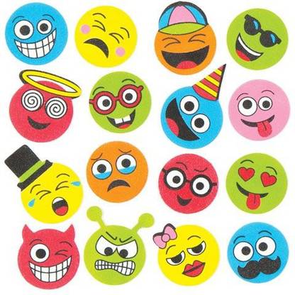 Baker Ross Funny Face Foam Stickers Creative Set Of Foam Shapes For Children To Decorate And Personalize Arts & Crafts (Pack Of 120)