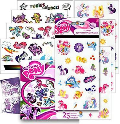 my LITTLE PONY Stickers And Tattoos ~ Twilight Sparkle, Rainbow Dash, Fluttershy, Pinkie Pie, Applejack, Rarity, Spike The Drago