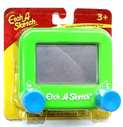 Ohio Art Pocket Etch A Sketch Green With Blue Knobs
