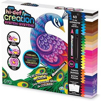 The Orb Factory Hi-Def Creation Coloring System (63 Piece), Multiple Colors, 10" X 11.75" X 1.5"