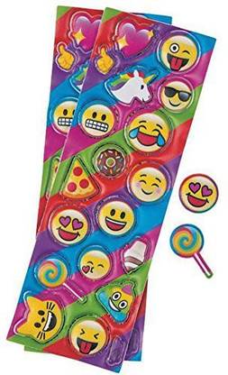 FUN EXPRESS Emoji Puffy Stickers - Emoji, Unicorn, Poop Emoji, Pizza, Ice Cream Cones - Great For Party Favors A&C Scrapbook