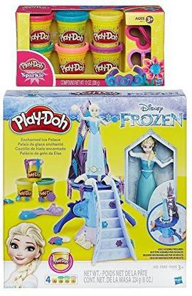PLAY-DOH - Frozen Enchanted Ice Palace Featuring Elsa + - Sparkle Compound Bundle