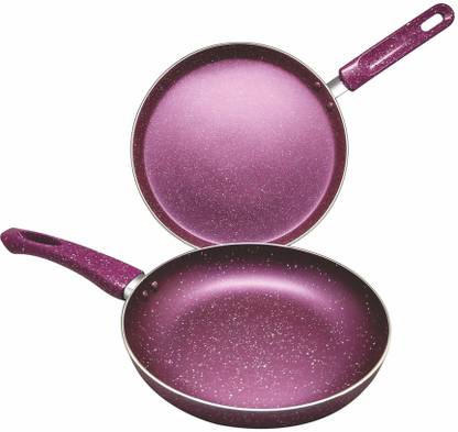 Shri & Sam 2 PCs Mosaic Non-Stick Set, Standard Size Induction Bottom Non-Stick Coated Cookware Set