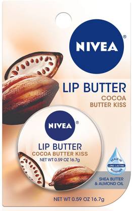 NIVEA Lip Care Butter Tin, Cocoa Butter Kiss Cocoa Butter