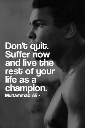 AOVP0026 Fitness Dont Quit Suffer Now And Live The Rest Of Your Life As A Champion Motivational Poster Gym Workout Paper Print