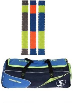 SG Combo of two - one 'Combopak' Cricket kit bag and cricket bat Grip (pack of 3) (Color On Availability)- Cricket Kit
