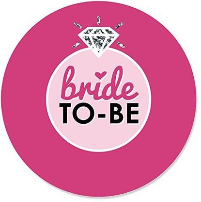 Generic Bride-To-Be - Bridal Shower & Classy Bachelorette Party Circle Sticker Labels - 24 Count